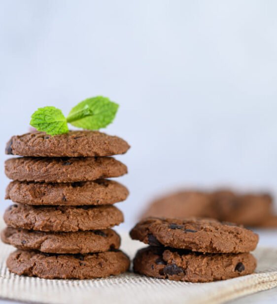 Mint on chocolate cookies chips